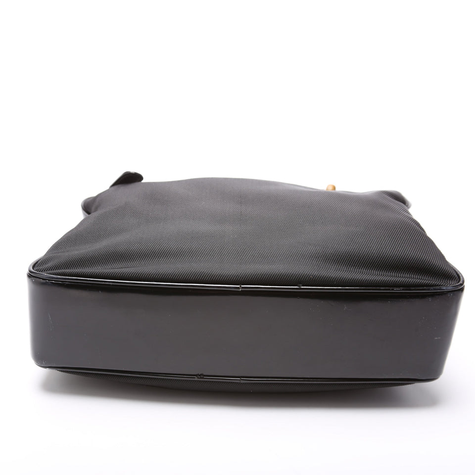 Gucci 000.2040 Nylon/Patent Bamboo Handle Vintage Bag