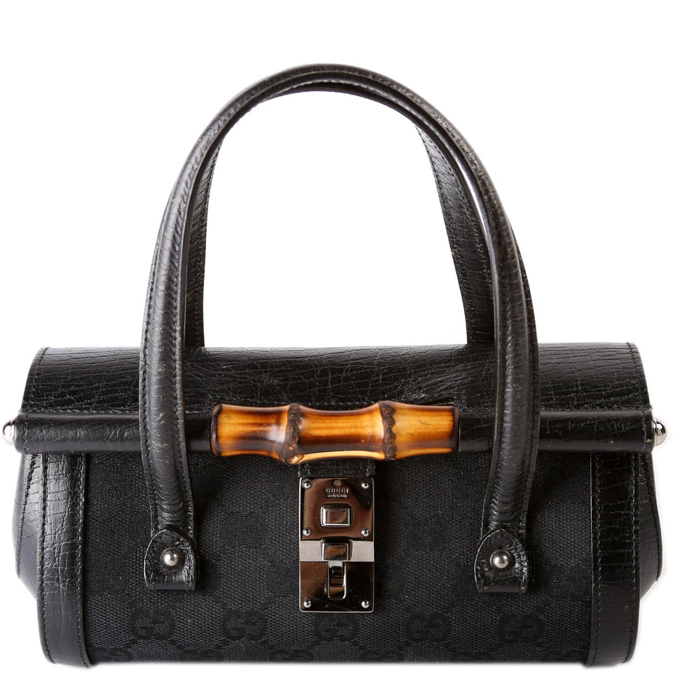Gucci 114991 GG Canvas Bamboo Bullet Bag