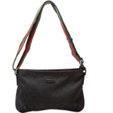 Gucci 189749 GG Canvas Shelly Web Shoulder Bag
