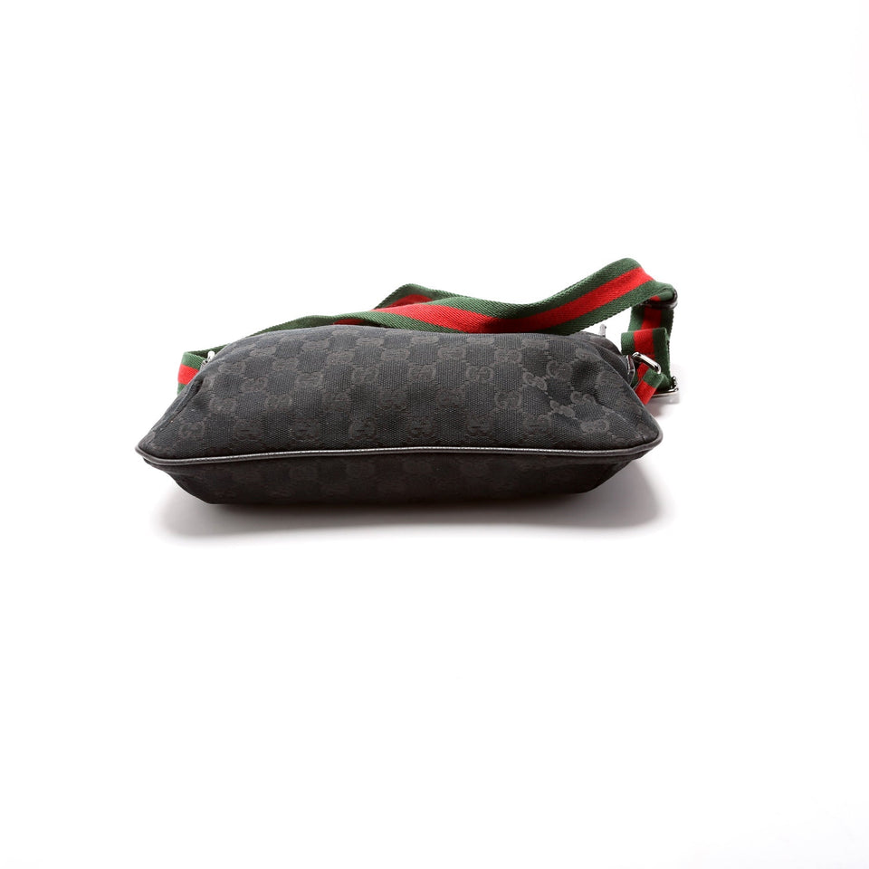 Gucci 189749 GG Canvas Shelly Web Shoulder Bag