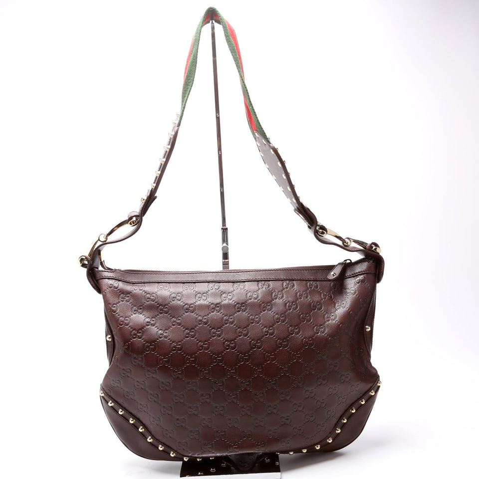 Gucci 153691 Leather Studded Pelham Hobo Bag