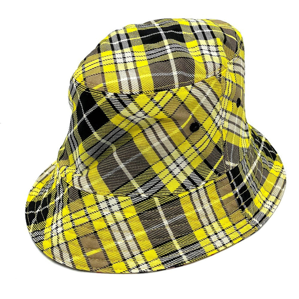 Burberry hat 8036994 wool Yellow x brown Vintage check reversible unisex(Unisex) M