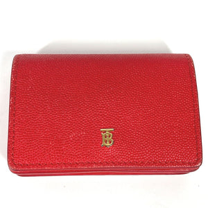 Burberry Folded wallet leather Red TB Women
