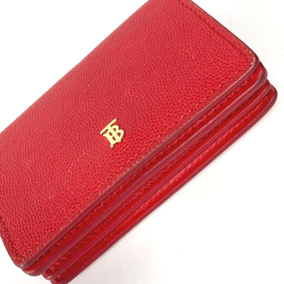 Burberry Folded wallet leather Red TB Women