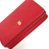 Burberry Folded wallet leather Red TB Women