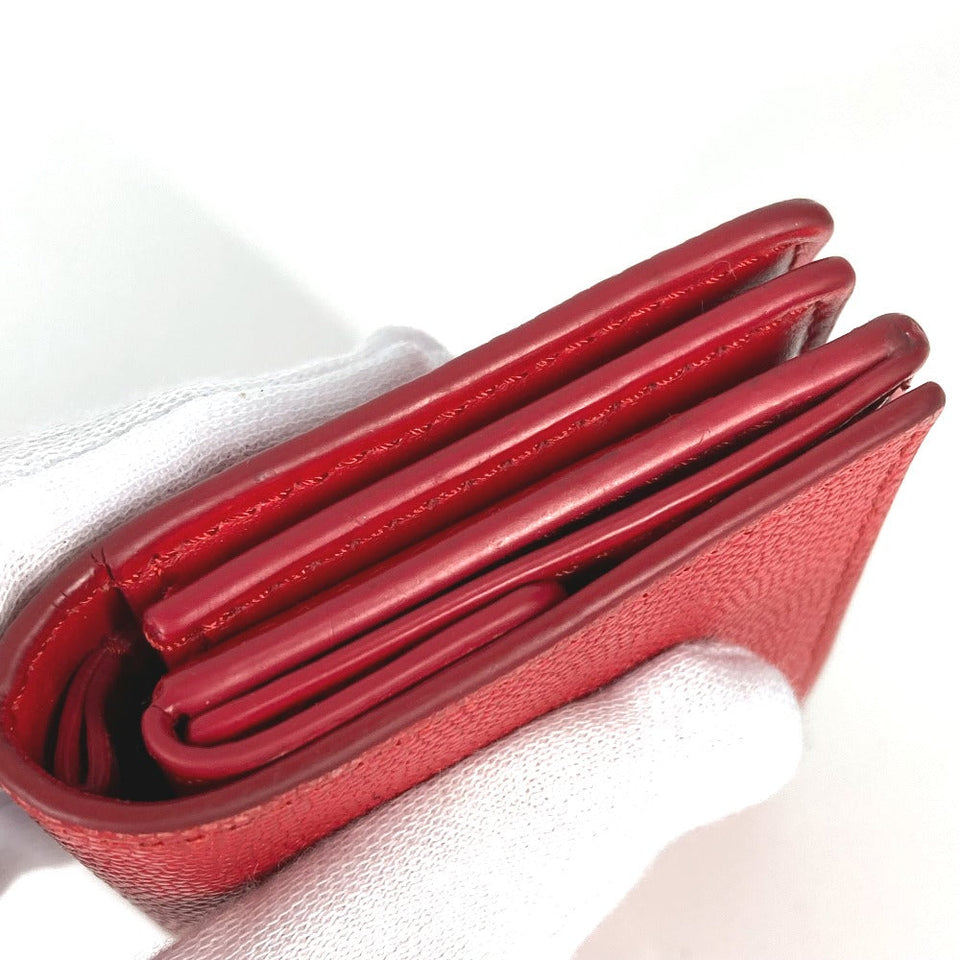 Burberry Folded wallet leather Red TB Women