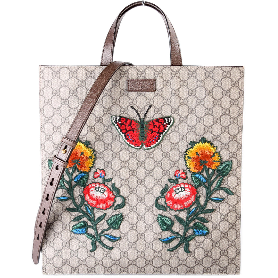 Gucci Soft GG Supreme Embroidered Vertical Tote 450950 Bag