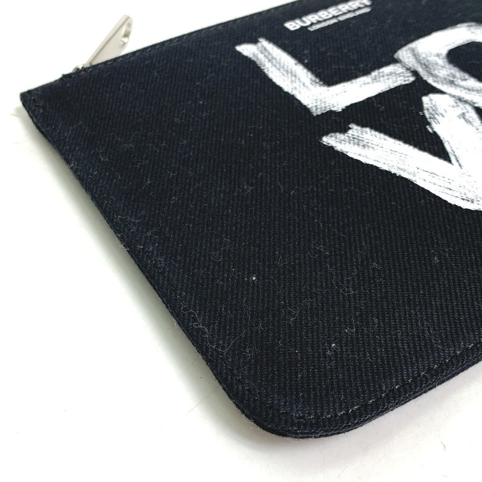 Burberry Pouch canvas black Makeup pouch Cosmetics Pouch LOVE Women