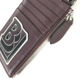 Burberry Coin case leather Purple type Wallet Coin Pocket With TB strap mens