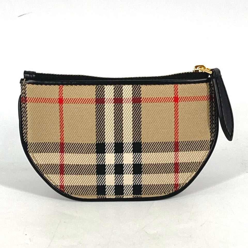 Burberry Coin case 8045031 Leather / canvas beige Coin Pocket Wallet Olympia Women