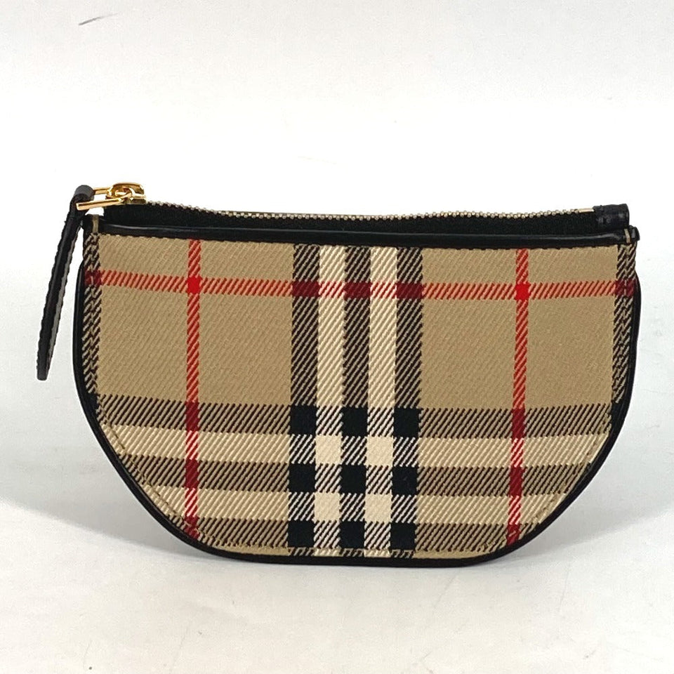 Burberry Coin case 8045031 Leather / canvas beige Coin Pocket Wallet Olympia Women