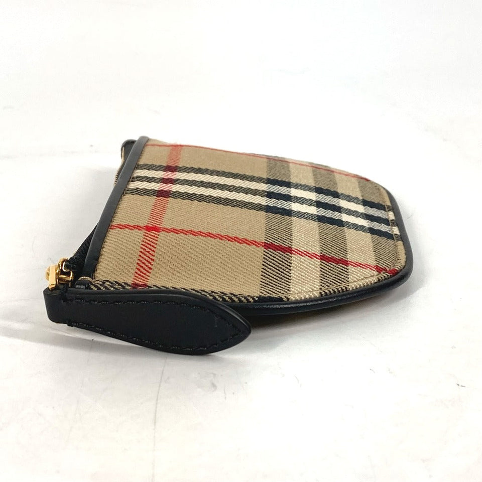 Burberry Coin case 8045031 Leather / canvas beige Coin Pocket Wallet Olympia Women