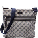 Gucci GG Supreme Flat Zip Messenger Bag