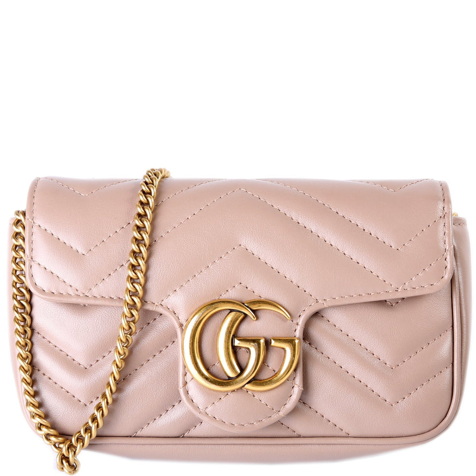 Gucci 476433 Marmont Torchon Leather Super Mini Flap Bag