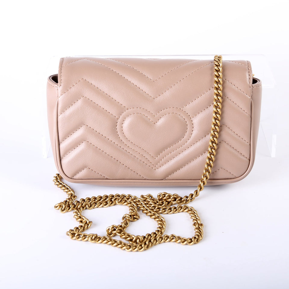 Gucci 476433 Marmont Torchon Leather Super Mini Flap Bag
