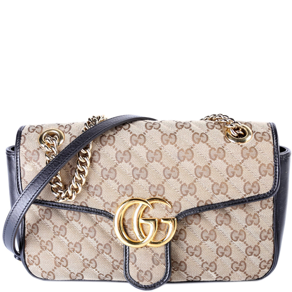 Gucci 443497 Marmont GG Canvas Shoulder Small Flap Bag