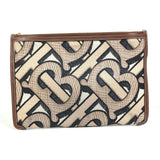 Burberry Clutch bag PVC / Leather Brown Bag TB whole pattern Clutch bag mens