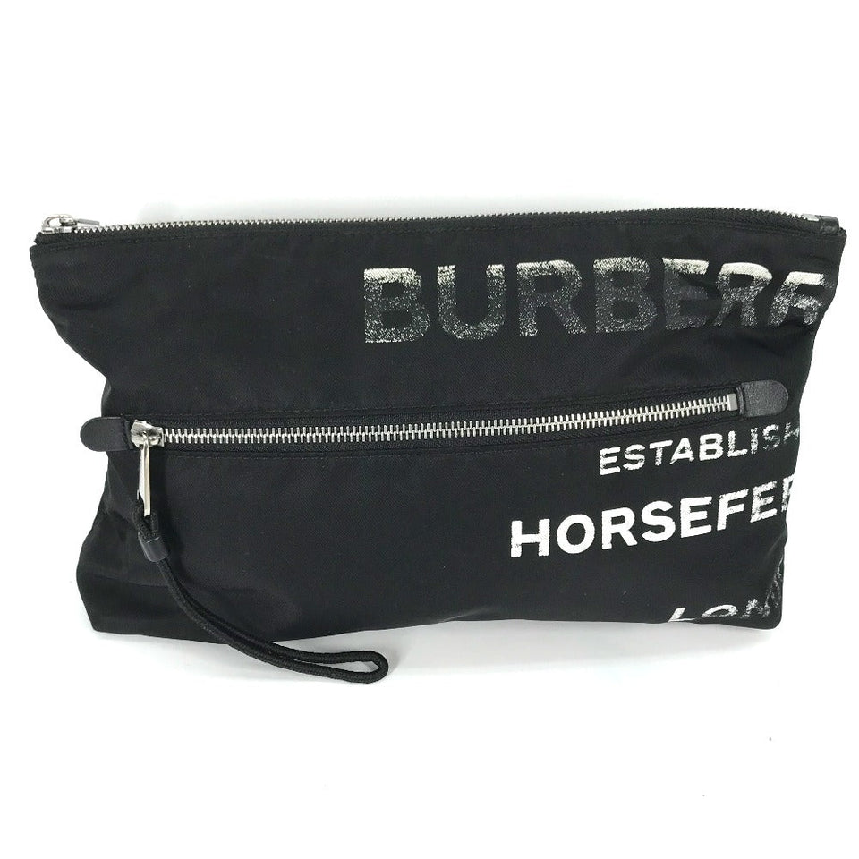 Burberry Clutch bag 8014756 Nylon black Horse ferry HORSEFERRY mens