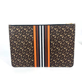 Burberry Clutch bag leather Brown TB logo unisex(Unisex)