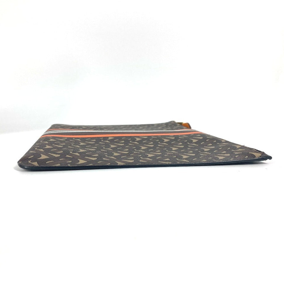 Burberry Clutch bag leather Brown TB logo unisex(Unisex)