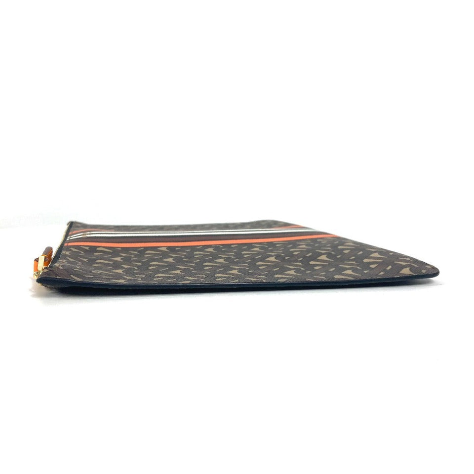 Burberry Clutch bag leather Brown TB logo unisex(Unisex)