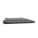 Burberry Clutch bag leather Brown TB logo unisex(Unisex)