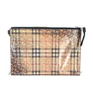 Burberry Clutch bag Nylon beige logo check TB