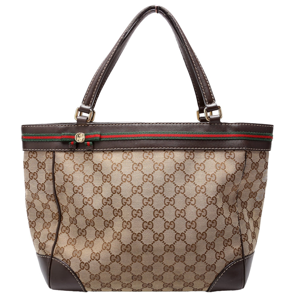Gucci 257061 GG Canvas Mayfair Medium Tote Bag
