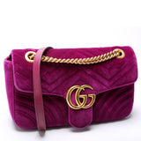 Gucci 443497 Marmont Shoulder Velvet Small Flap Bag