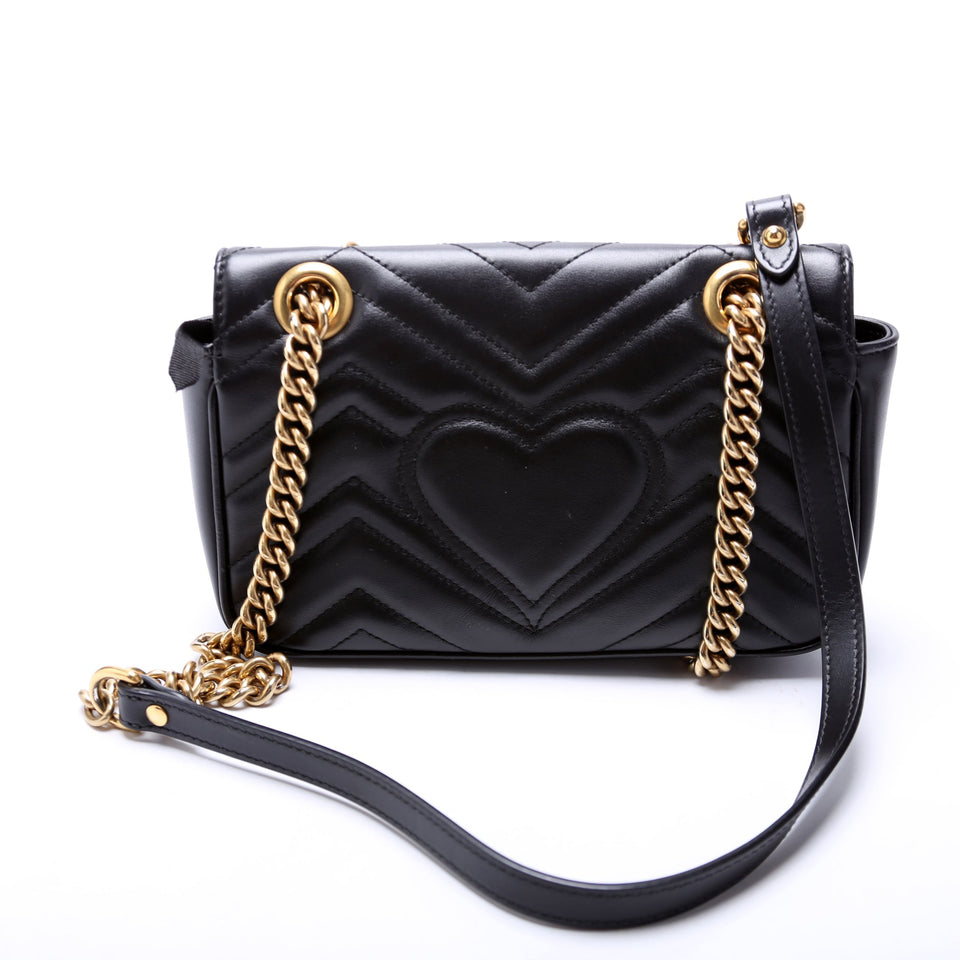 Gucci 446744 Marmont Leather Shoulder Mini Flap Bag