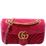 Gucci 443496 Marmont Velvet Shoulder Medium Bag