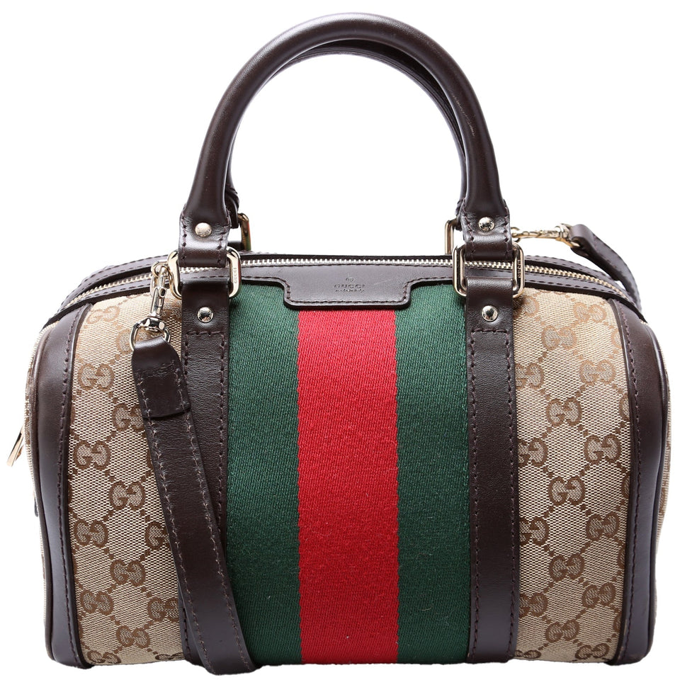 Gucci 269876 GG Canvas Small Boston Bag