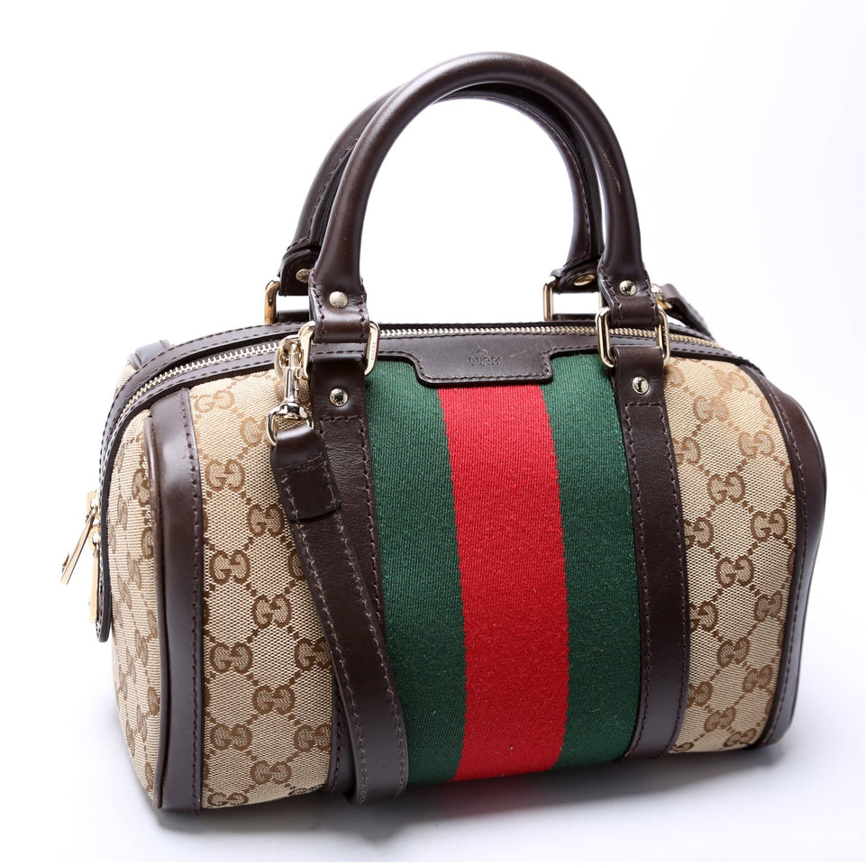Gucci 269876 GG Canvas Small Boston Bag