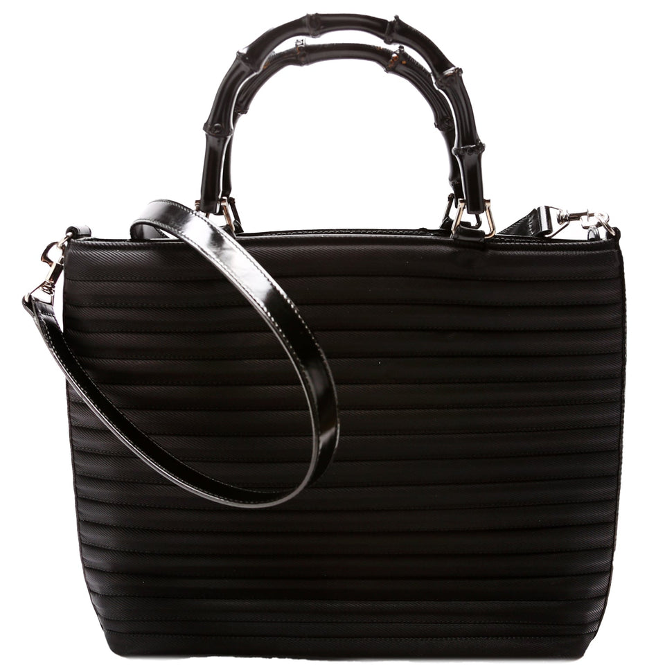 Gucci 000.1705 Bamboo 2-Way Quilted Nylon Tote Vintage Bag