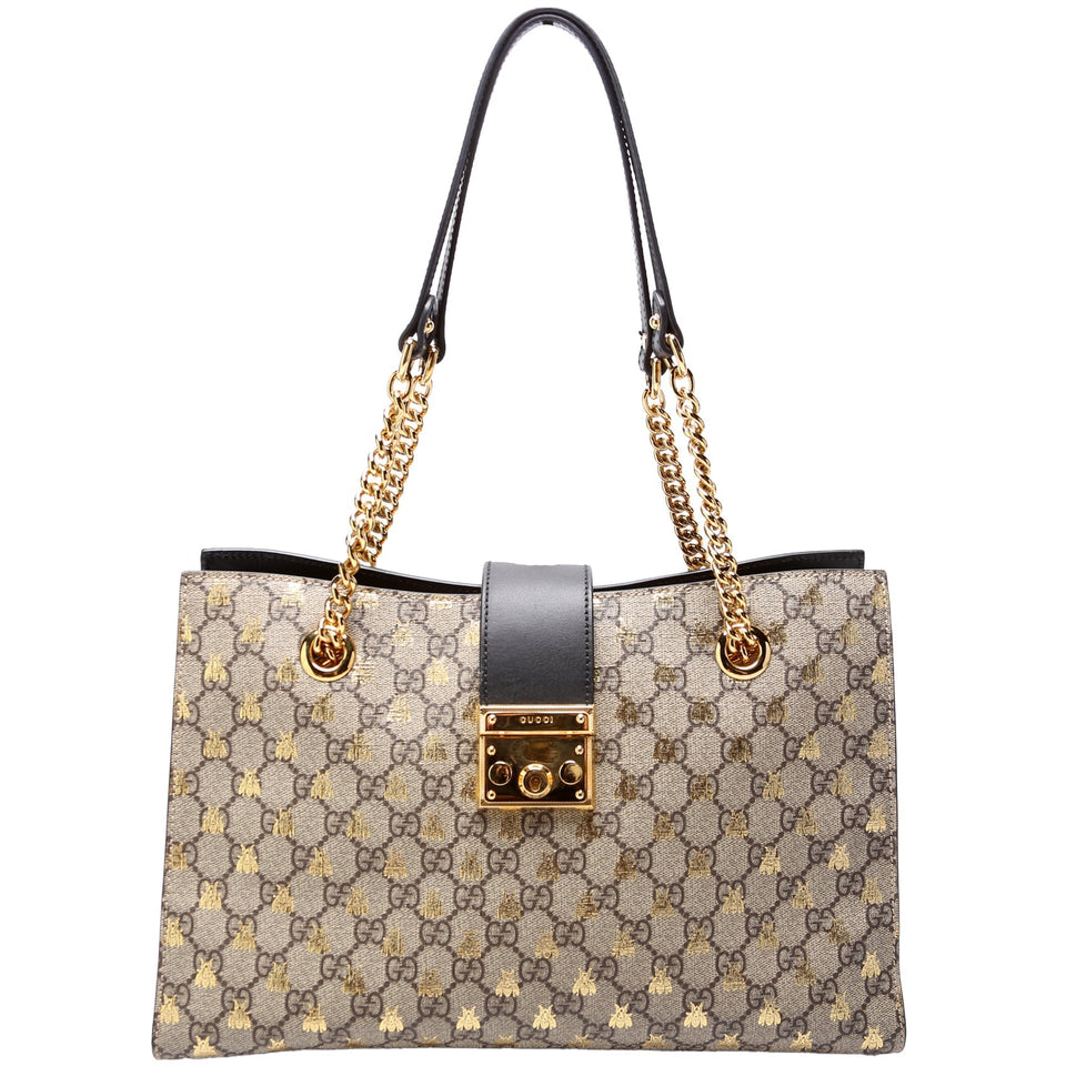 Gucci 479197 Padlock GG Bees Shoulder Medium Bag