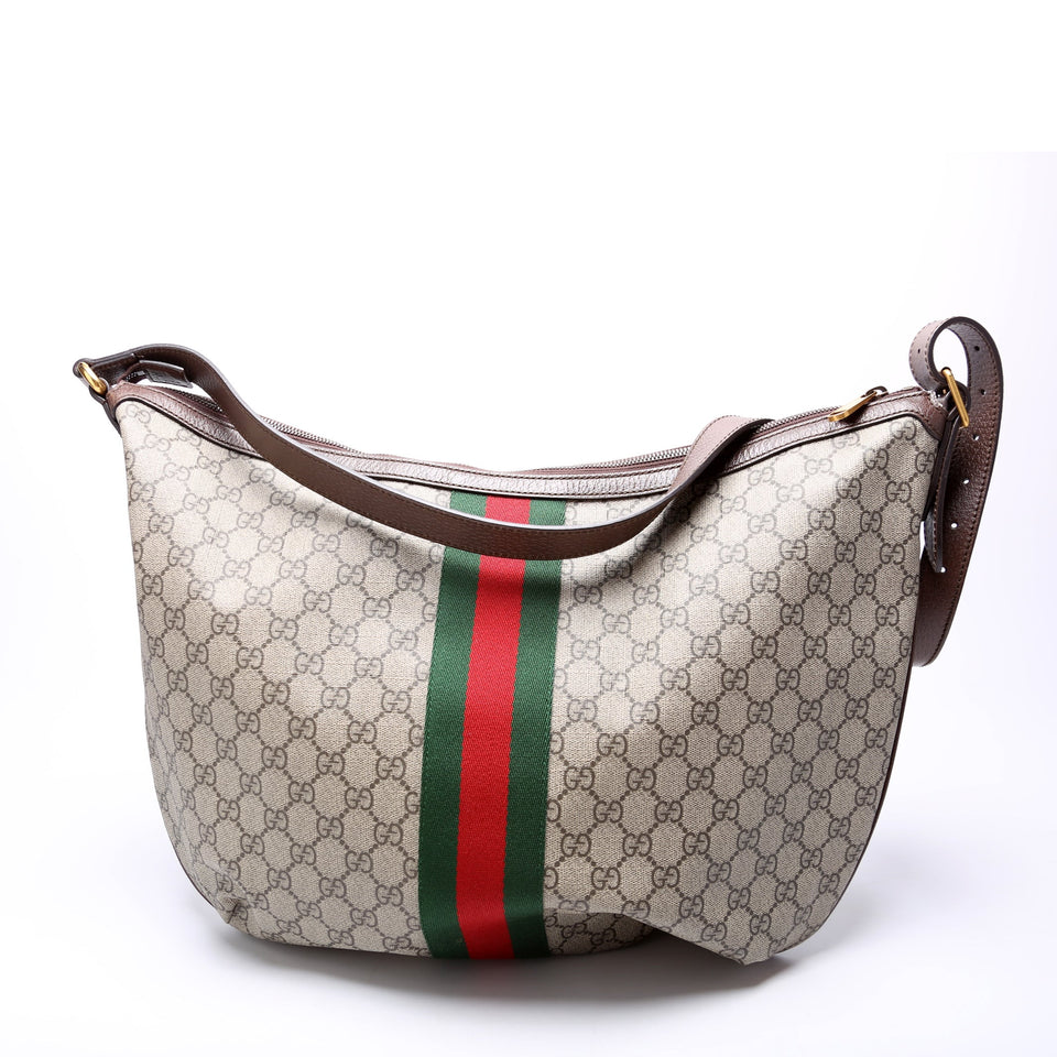 Gucci Ophidia GG Supreme Half Moon Hobo Large 547939 Bag