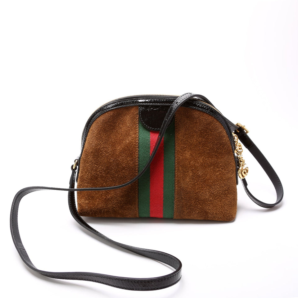 Gucci 499621 Ophidia GG Suede Small Crossbody Bag