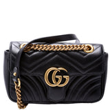 Gucci 446744 Marmont Leather Shoulder Mini Flap Bag