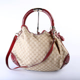 Gucci 191718 GG Canvas/Python Unicef Indy Top Handle Large Hobo Bag
