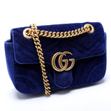 Gucci 446744 Marmont Shoulder Mini Velvet Flap Bag