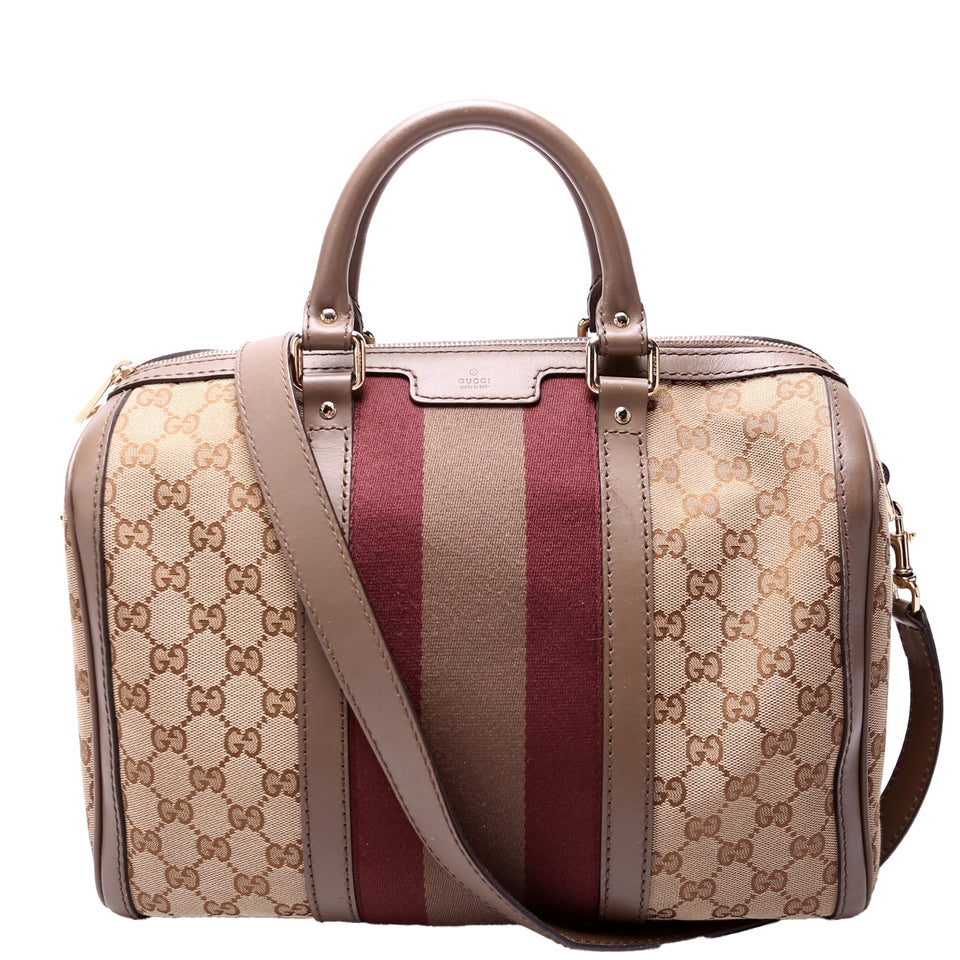 Gucci Boston Canvas 247205 Taupe Bag