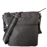 Gucci 449184 GG Nylon Small Flat Messenger Black Bag