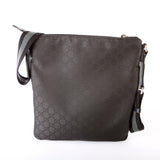 Gucci 449184 GG Nylon Small Flat Messenger Black Bag