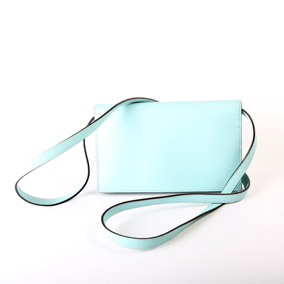 Gucci 369664 Interlocking G Calfskin Leather Icon Wallet Crossbody Blue Bag