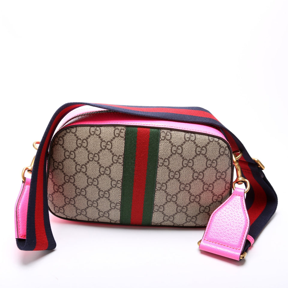 Gucci 752591 Ophidia Supreme Small Crossbody Pink Bag