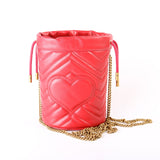Gucci 575163 Marmont Mini Bucket Red Bag