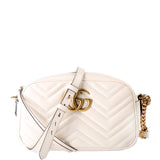 Gucci 447632 Marmont Small Leather Camera White Bag