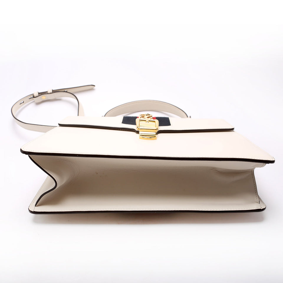 Gucci 431665 Sylvie Top Handle Medium White Bag
