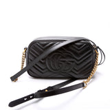 Gucci 447632 Marmont Small Leather Camera Black Bag