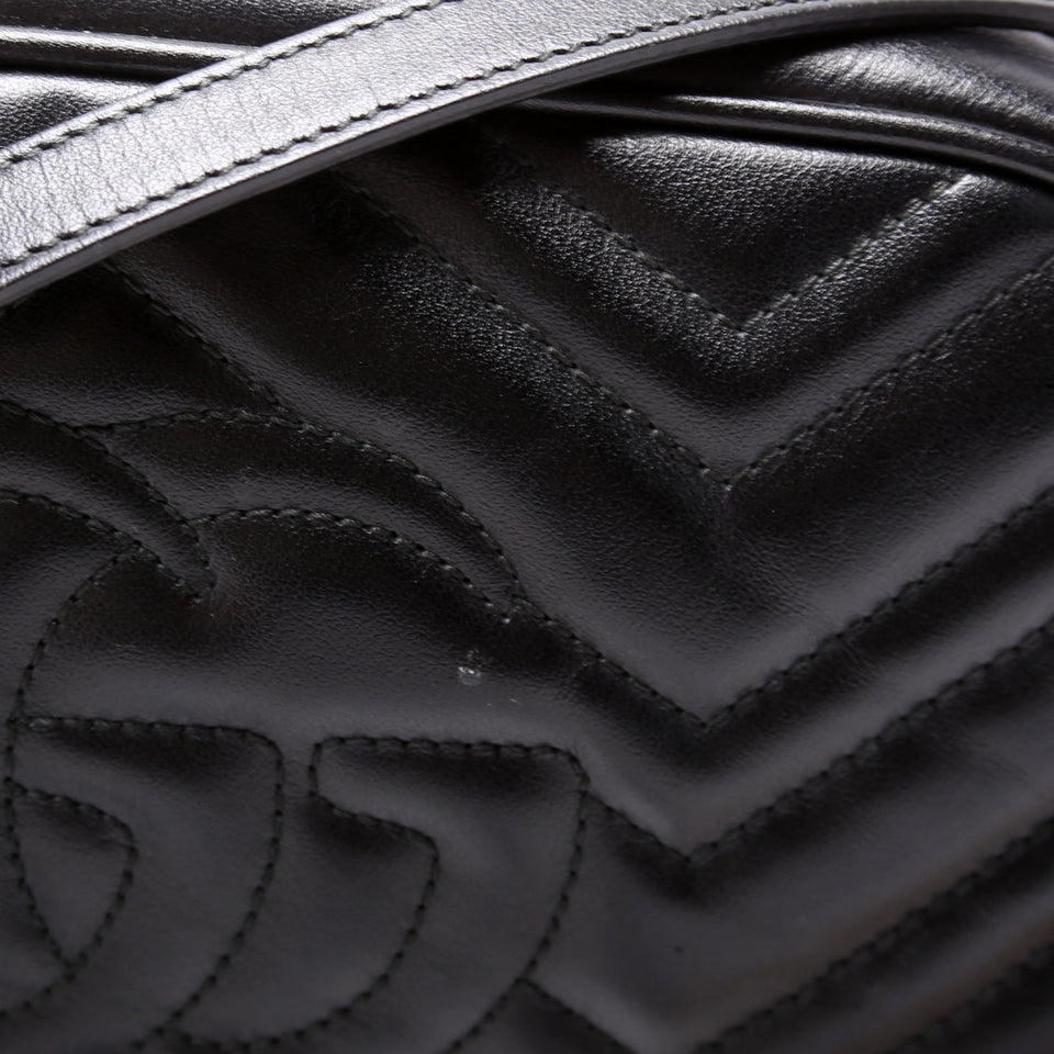 Gucci 447632 Marmont Small Leather Camera Black Bag